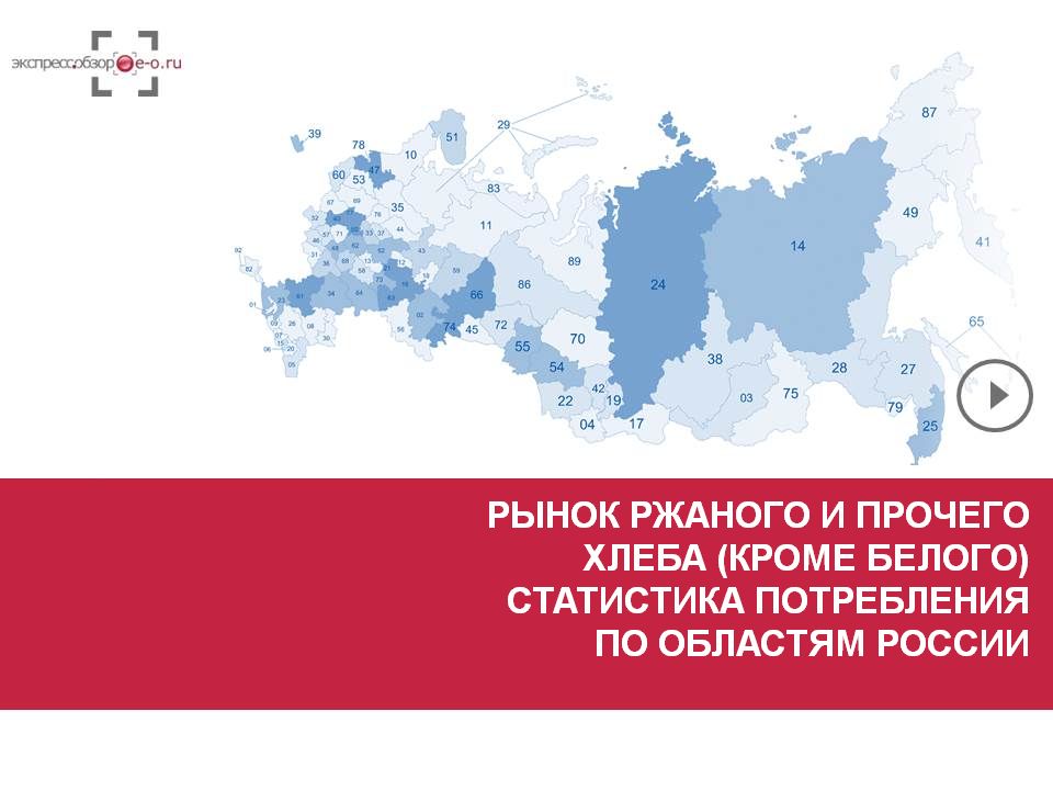 Рынок ржаного и прочего хлеба (кроме белого) 2019: потребление ржаного, кукурузного и прочего хлеба в России и регионах