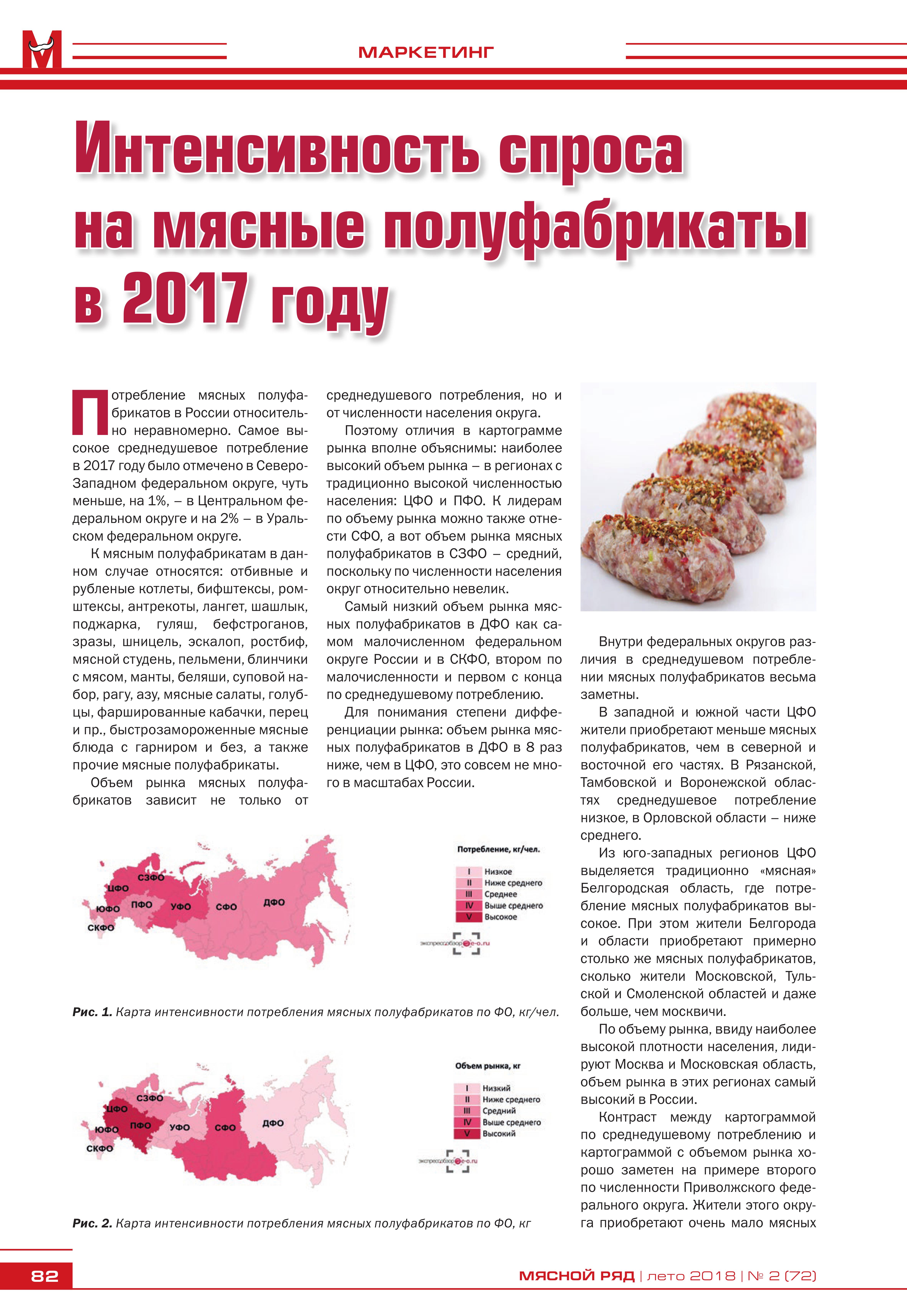 Рынок мясных полуфабрикатов в России 2017 год